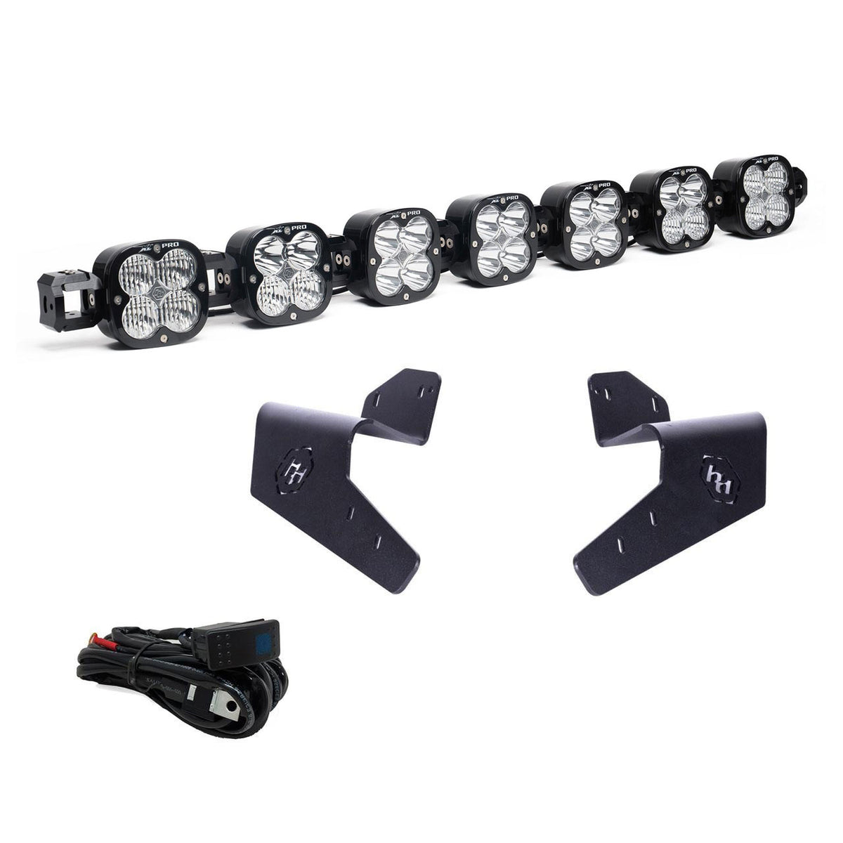 Can-Am Maverick R 7XL Linkable Roof Mount Kit - Can-Am Maverick R 2024-2025-Light Bars-Baja Designs-Multi-Pattern-Clear-XL Pro Linkable-Black Market UTV