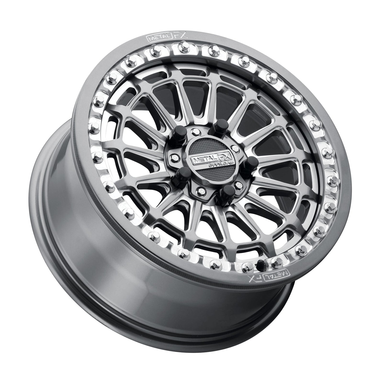DELTA R BEADLOCK | GUNMETAL CONTRAST CUT-Wheels-Metal FX Offroad-15x7 | +38mm/5+2 | 5x4.5 | 78324 (Polaris 5-Lug / Segway Super Villain)-Black Market UTV