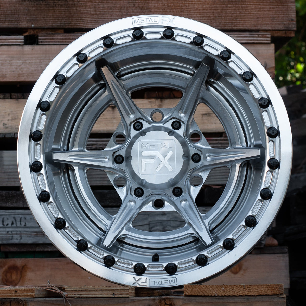 Bullet 6R | Forged 3-Piece | Beadlock-Wheels-Metal FX Offroad-15x8 | -13mm/3.5+4.5 | 6x139.7-RAW-Black Market UTV