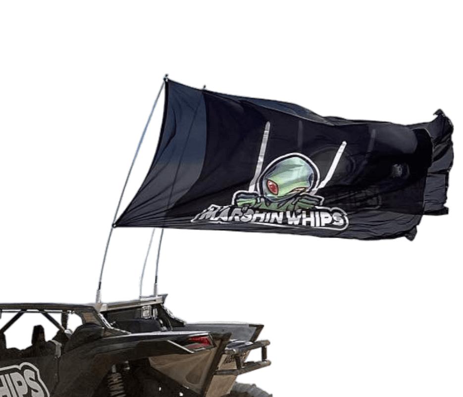 Single Day Large Whip Flag-Marshin Whips-1 FT-No I USE MAG WHIP BASE-Black Market UTV