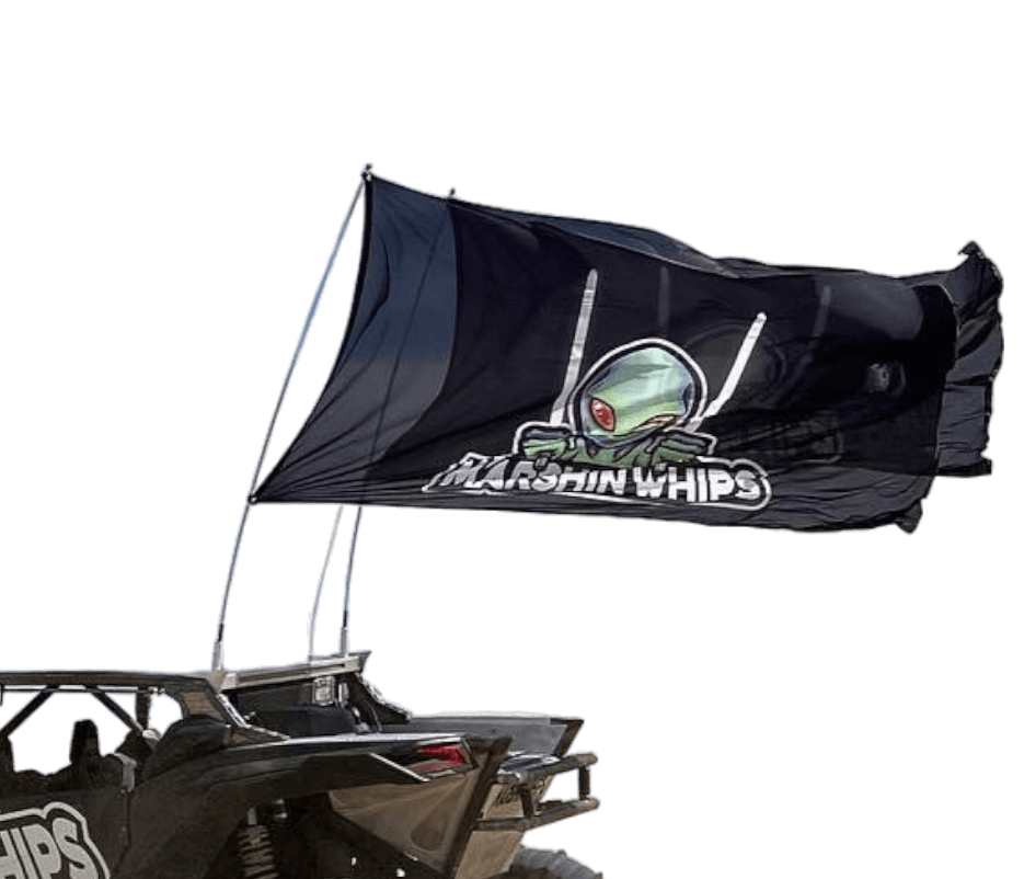Single Day Large Whip Flag-Marshin Whips-1 FT-No I USE MAG WHIP BASE-Black Market UTV