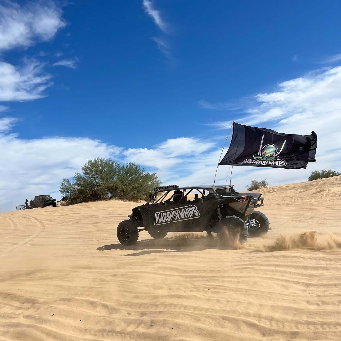 Single Day Large Whip Flag-Marshin Whips-1 FT-No I USE MAG WHIP BASE-Black Market UTV
