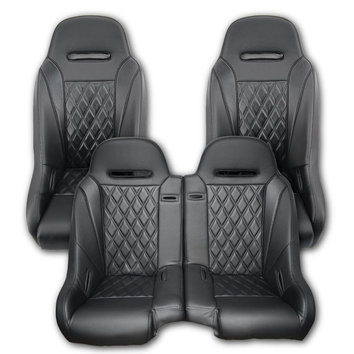 Apex Seats and Bench Seat (Bundle)-Seats-Aces Racing-Black-Split Bench-Polaris RZR-Black Market UTV