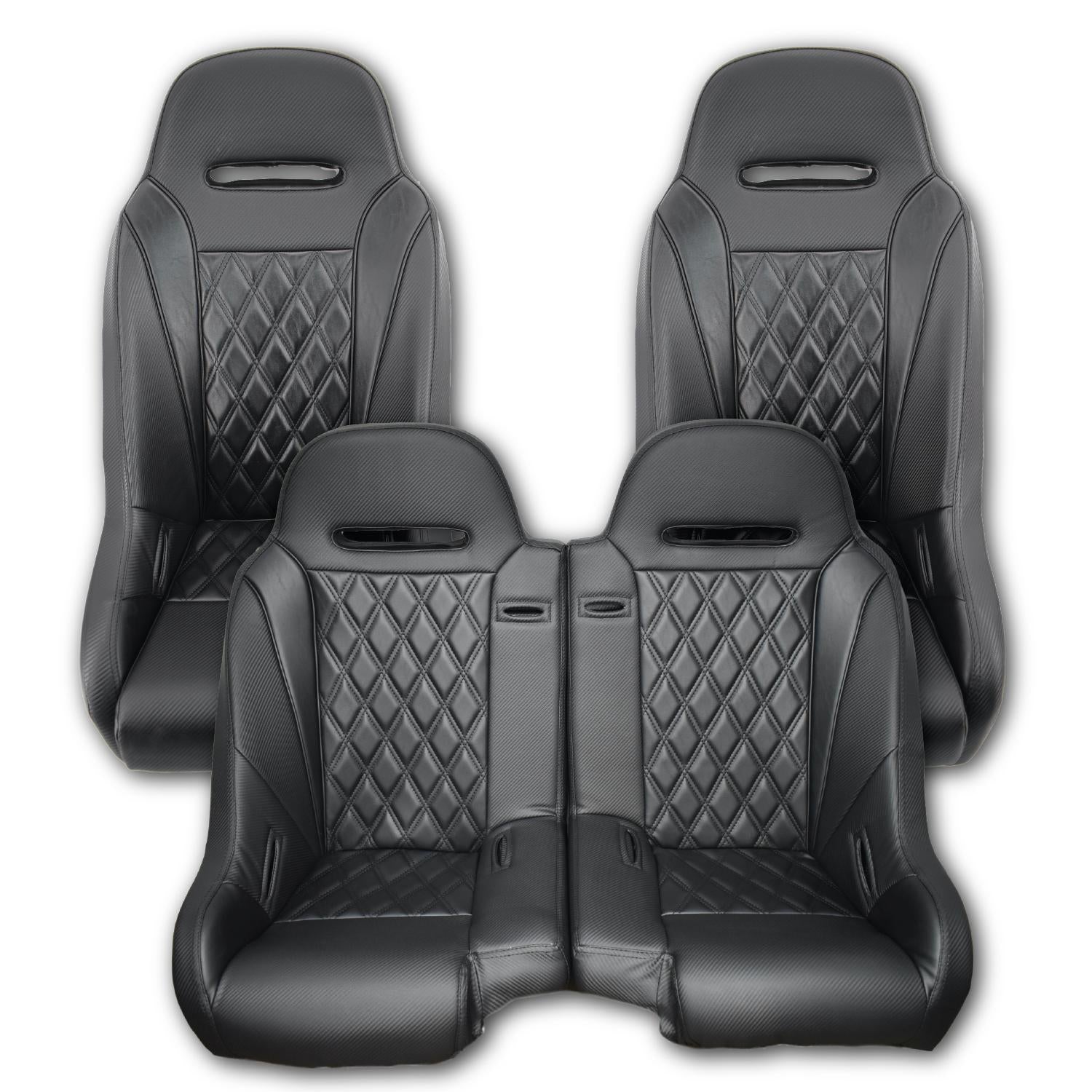 Apex Seats and Bench Seat (Bundle)-Seats-Aces Racing-Black-Split Bench-Polaris RZR-Black Market UTV