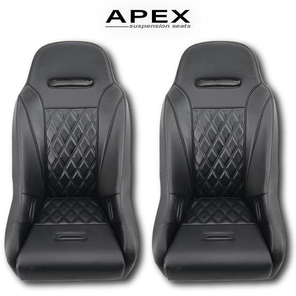 (Black) Apex Suspension Seats-Seats-Aces Racing-Polaris RZR 2014-2023 1000/Turbo-Black Market UTV
