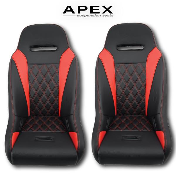 (Red) Apex Suspension Seats-Seats-Aces Racing-Polaris RZR 2014-2023 1000/Turbo-Black Market UTV