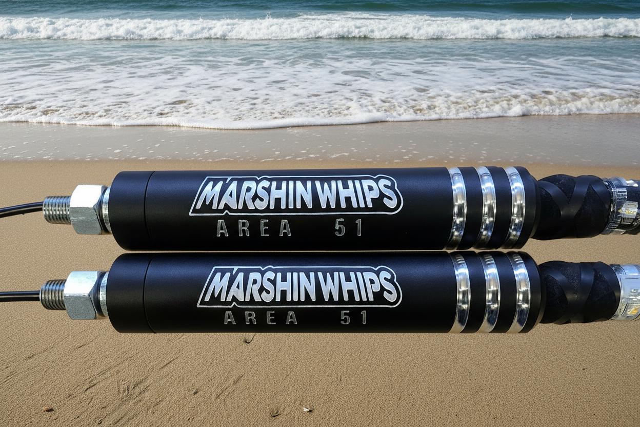Marshin Whips Area 51 LED Whips: Carbon Fiber & Hidden Cables-Marshin Whips-2ft-RGBW Black-Black Market UTV
