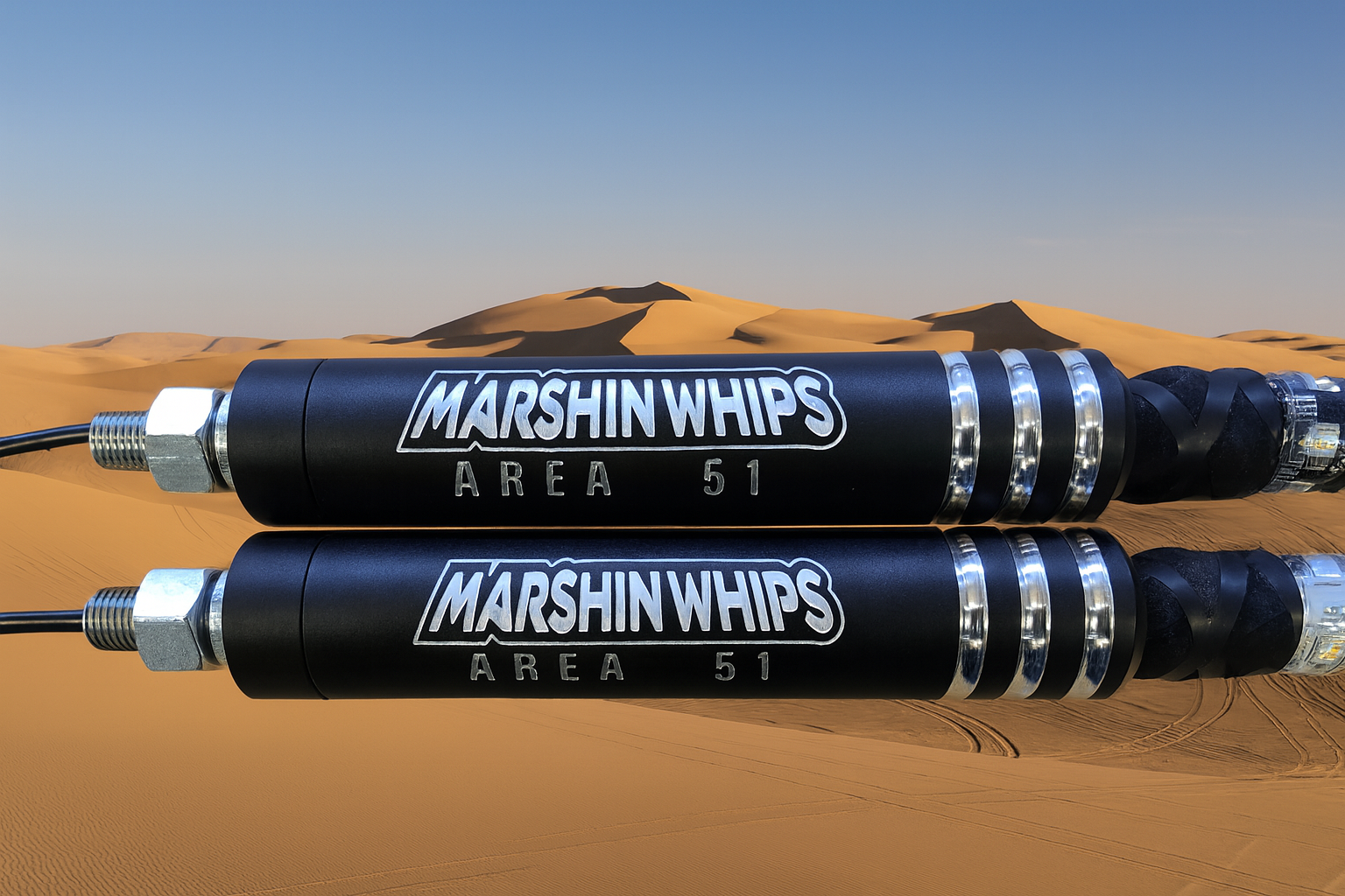 Marshin Whips Area 51 LED Whips: Carbon Fiber & Hidden Cables-Marshin Whips-2ft-RGBW Black-Black Market UTV