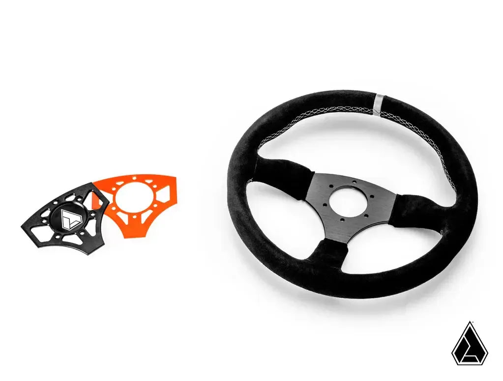 ASSAULT INDUSTRIES Suede Ballistic D UTV Steering Wheel-Steering Wheel-Assault Industries-Orange-Black Market UTV