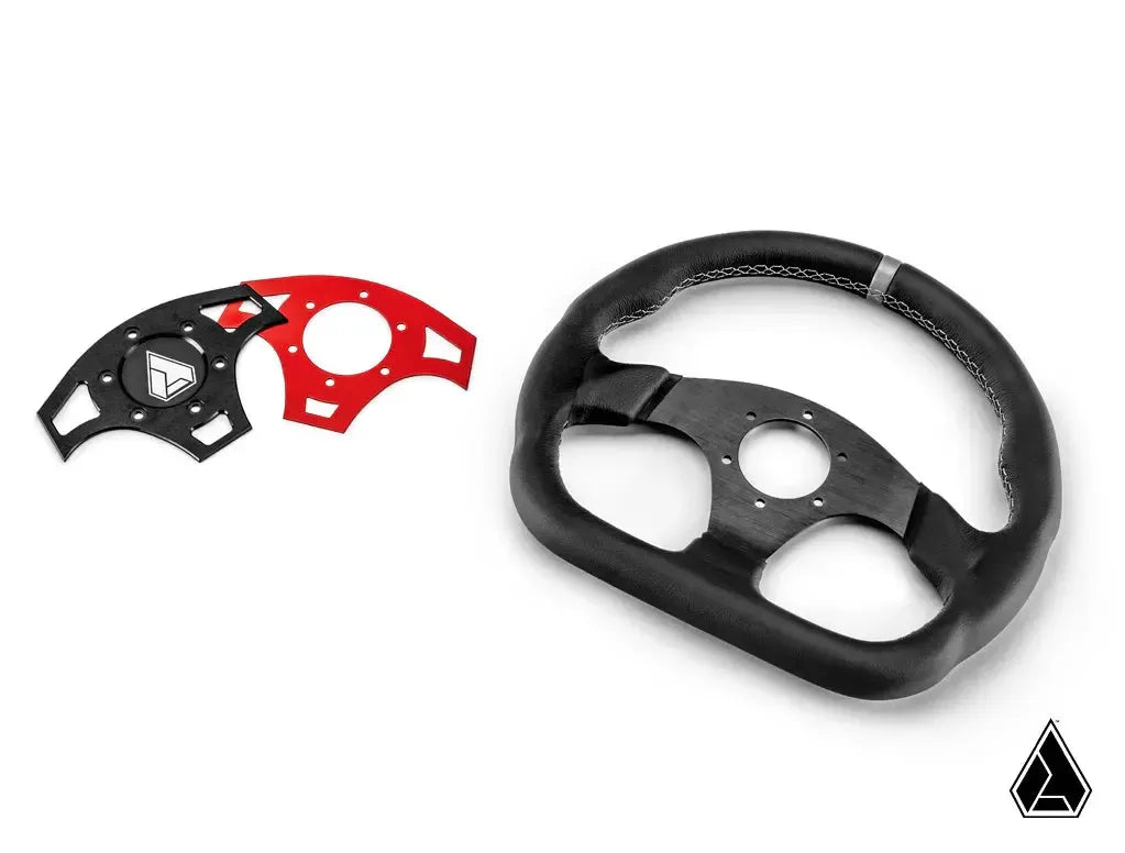ASSAULT INDUSTRIES 350R LEATHER UTV STEERING WHEEL-Steering Wheel-Assault Industries-Red-Black Market UTV