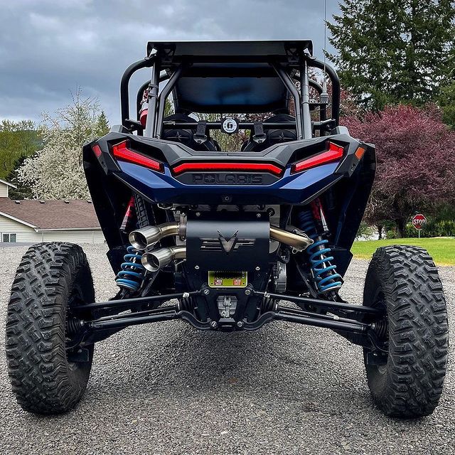 POLARIS RZR XP TURBO ELECTRIC CAPTAIN'S CHOICE EXHAUST-Exhaust-EVP-Slip-On-Blue-Black Market UTV