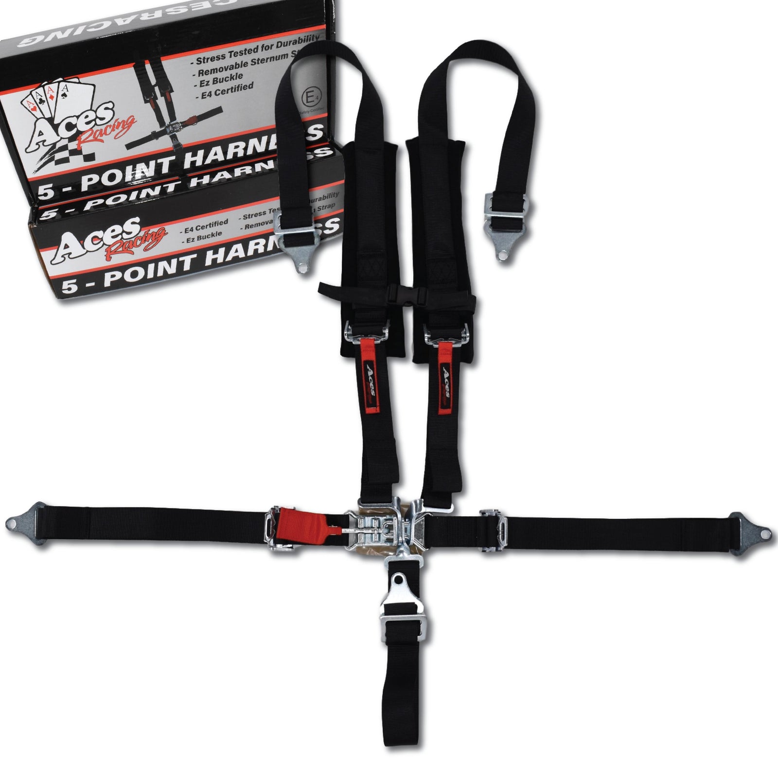 5 Point Harness (2 Inch Padding)-Harness-Aces Racing-Black-Black Market UTV