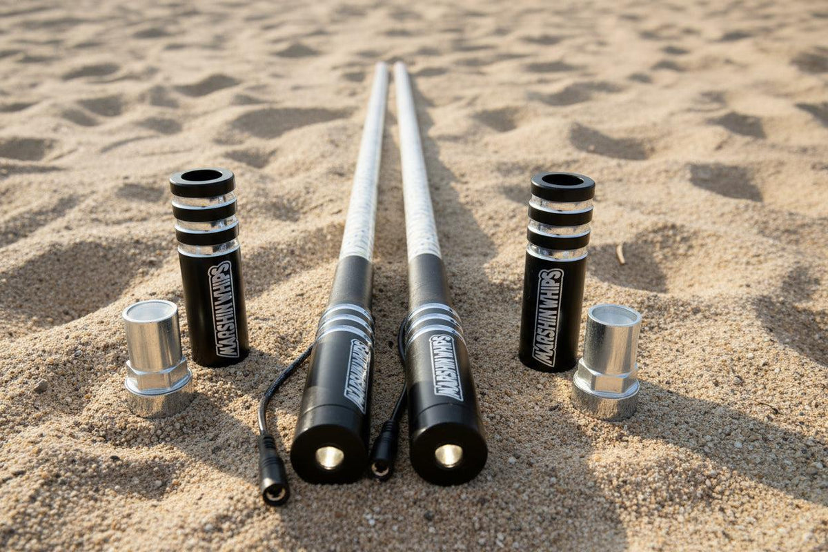 Game Changer LED Whip Set - Green, White & Red-Marshin Whips-2 FT-BLACK-Black Market UTV