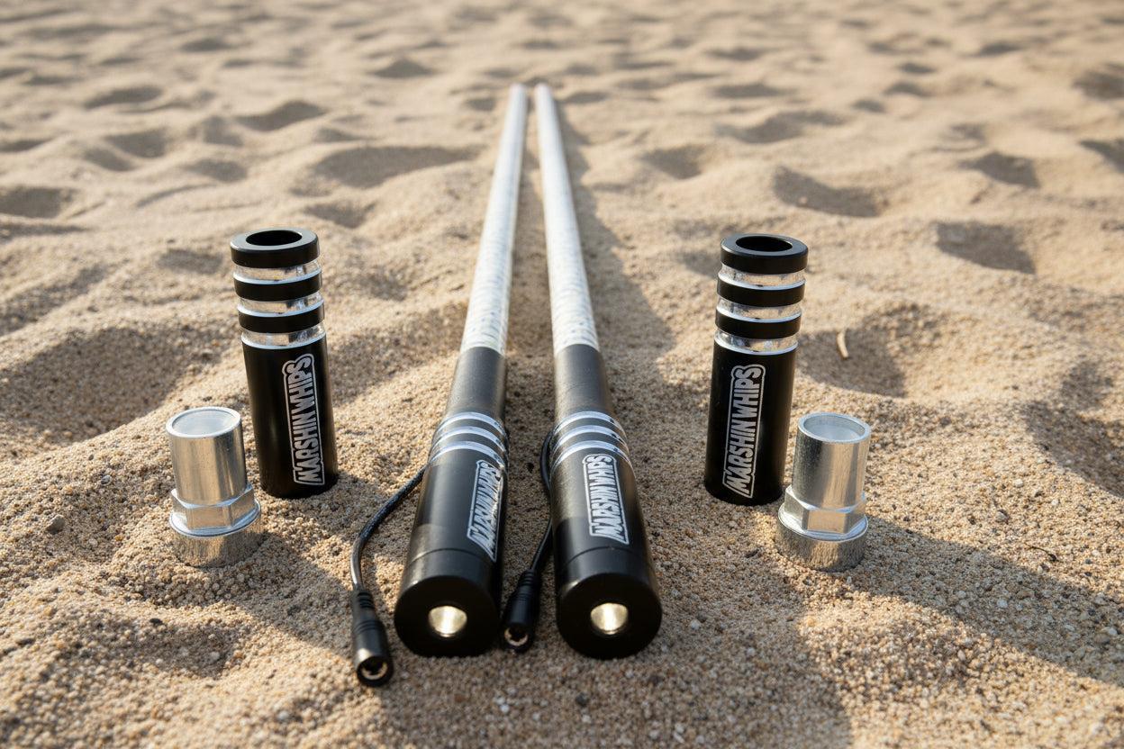 Game Changer LED Whip Set - Green, White & Red-Marshin Whips-2 FT-PURP-Black Market UTV