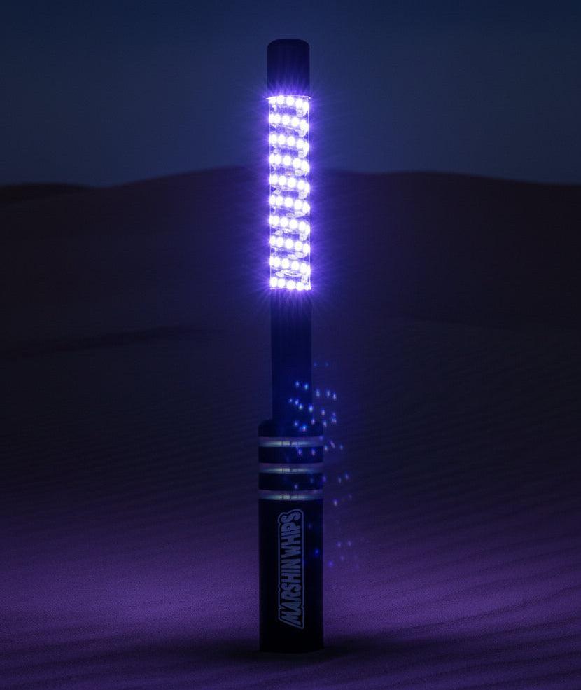 Game Changer LED Whip - Crystal Grey Single-Marshin Whips-2 FT-BLACK LIGHT-Black Market UTV