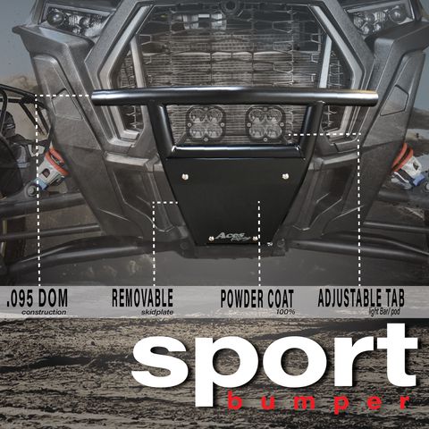 POLARIS RZR SPORT BUMPER (BLACK)-Bumper-Aces Racing-1000/Turbo-Black Market UTV