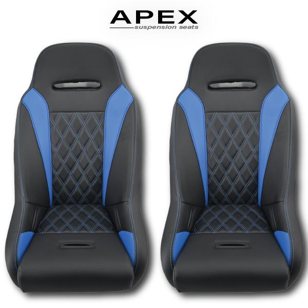 (Blue) Apex Suspension Seats-Seats-Aces Racing-Polaris RZR 2014-2023 1000/Turbo-Black Market UTV