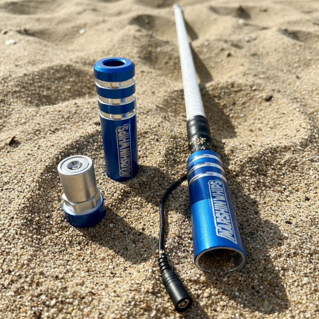 Game Changer LED Whip - Vibrant Blue Single-Marshin Whips-2 FT-RED-Black Market UTV