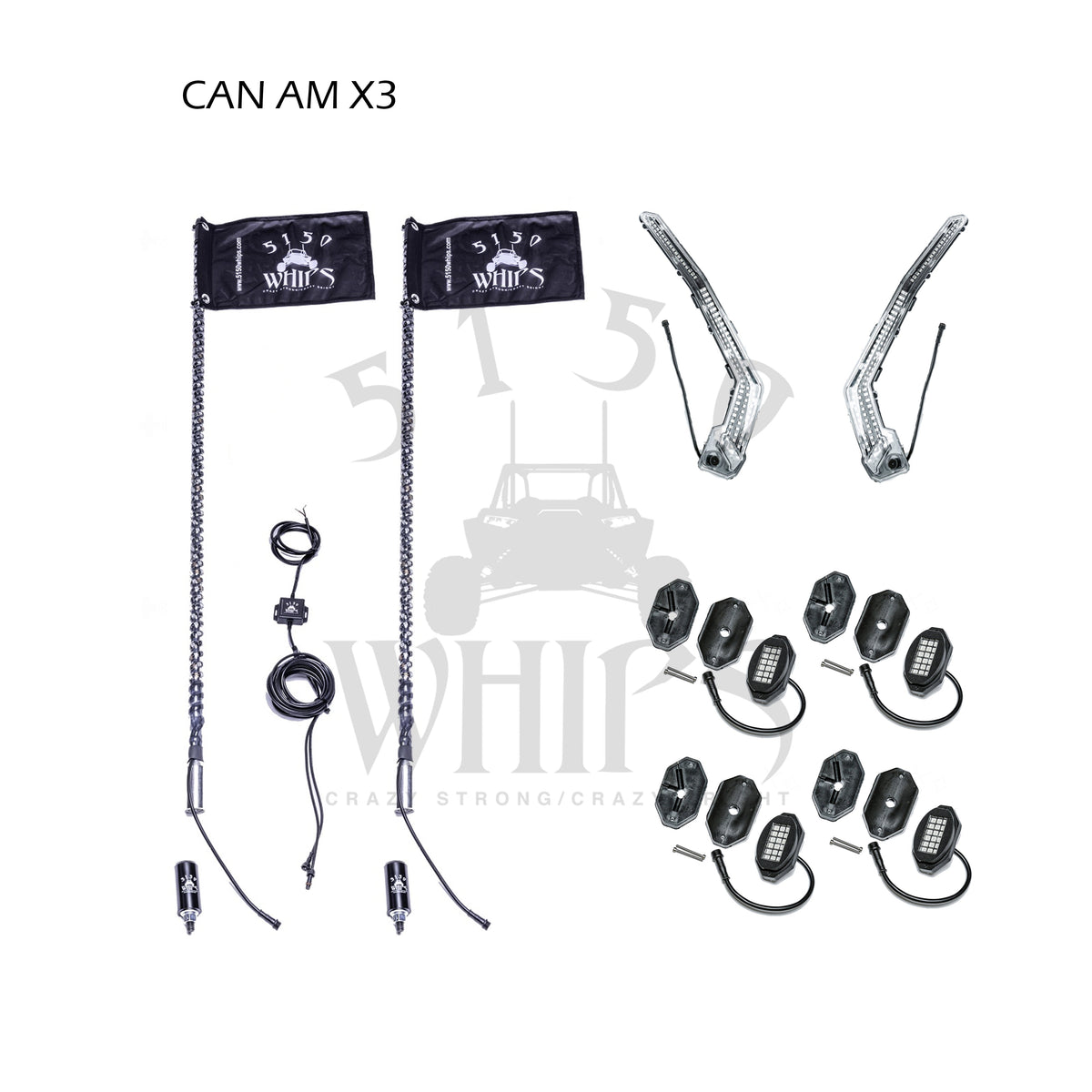 Can-Am Maverick X3 Lighting Kit-LED Whip-5150 Whips-Black Market UTV