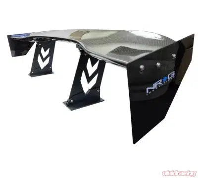 NRG Carbon Fiber 59 Inch Universal Rear Spoiler Arrow Cut Out Stands and End plates-Carbon Fiber-NRG-Black Market UTV