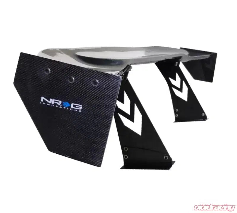 NRG Carbon Fiber 69 Inch Universal Rear Spoiler Logo Stand Cut and End Plate-Carbon Fiber-NRG-Black Market UTV