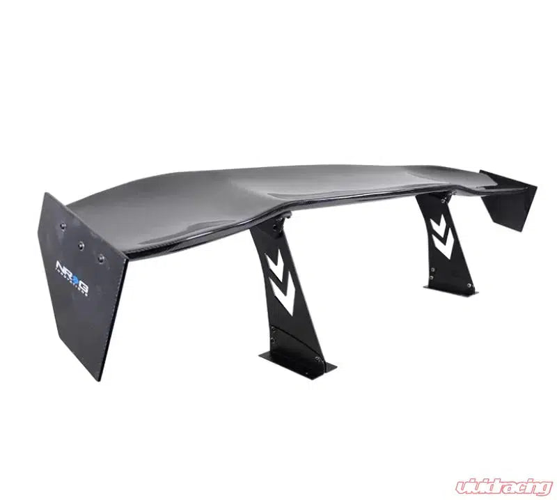 NRG Carbon Fiber 69 Inch Universal Rear Spoiler Logo Stand Cut and End Plate-Carbon Fiber-NRG-Black Market UTV