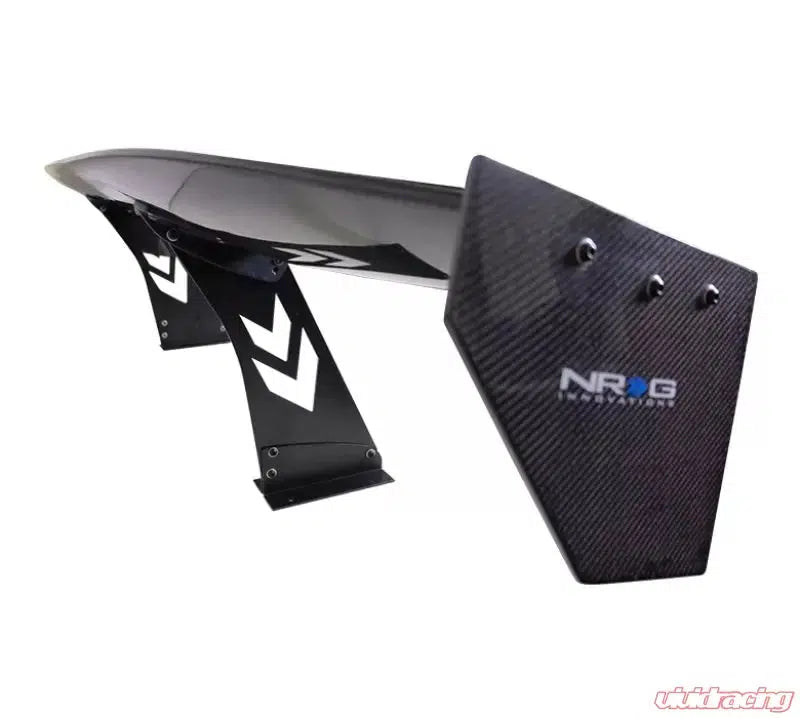 NRG Carbon Fiber 69 Inch Universal Rear Spoiler Logo Stand Cut and End Plate-Carbon Fiber-NRG-Black Market UTV