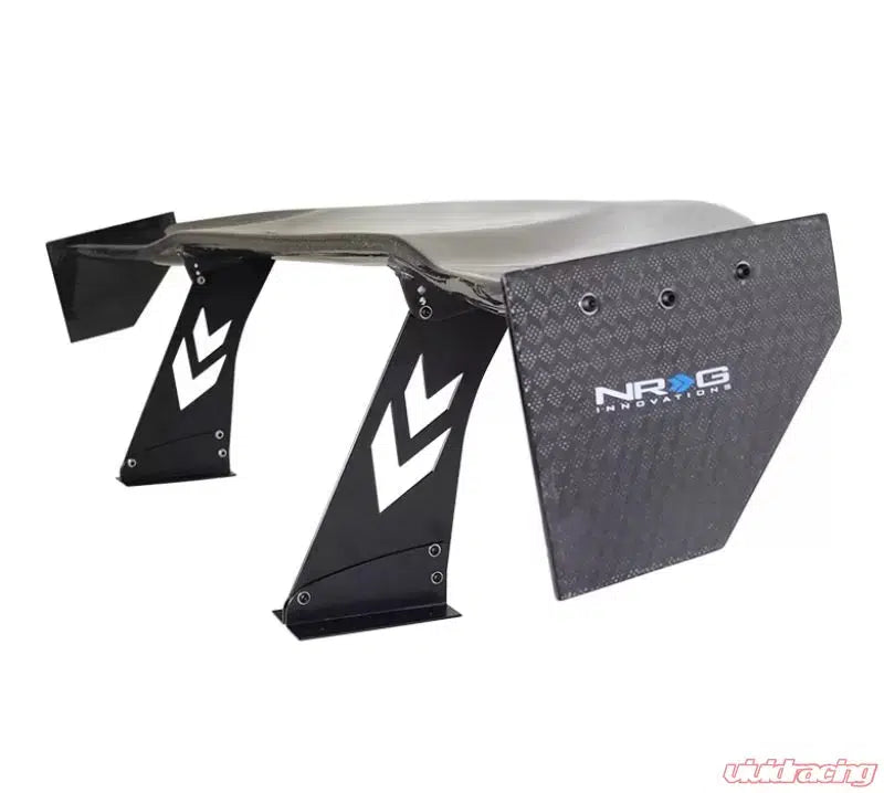 NRG Carbon Fiber 69 Inch Universal Rear Spoiler Diamond-Honey Stand Cut Out and End Plate-Carbon Fiber-NRG-Black Market UTV