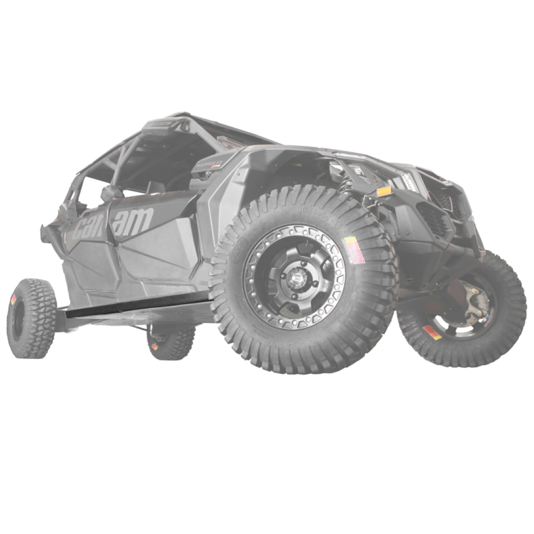 Can-Am Maverick X3 Max UHMW Rock Sliders-Rock Sliders-Factory UTV-1/2"-Install with our (Factory UTV) UHMW Skid Plate-Black Market UTV
