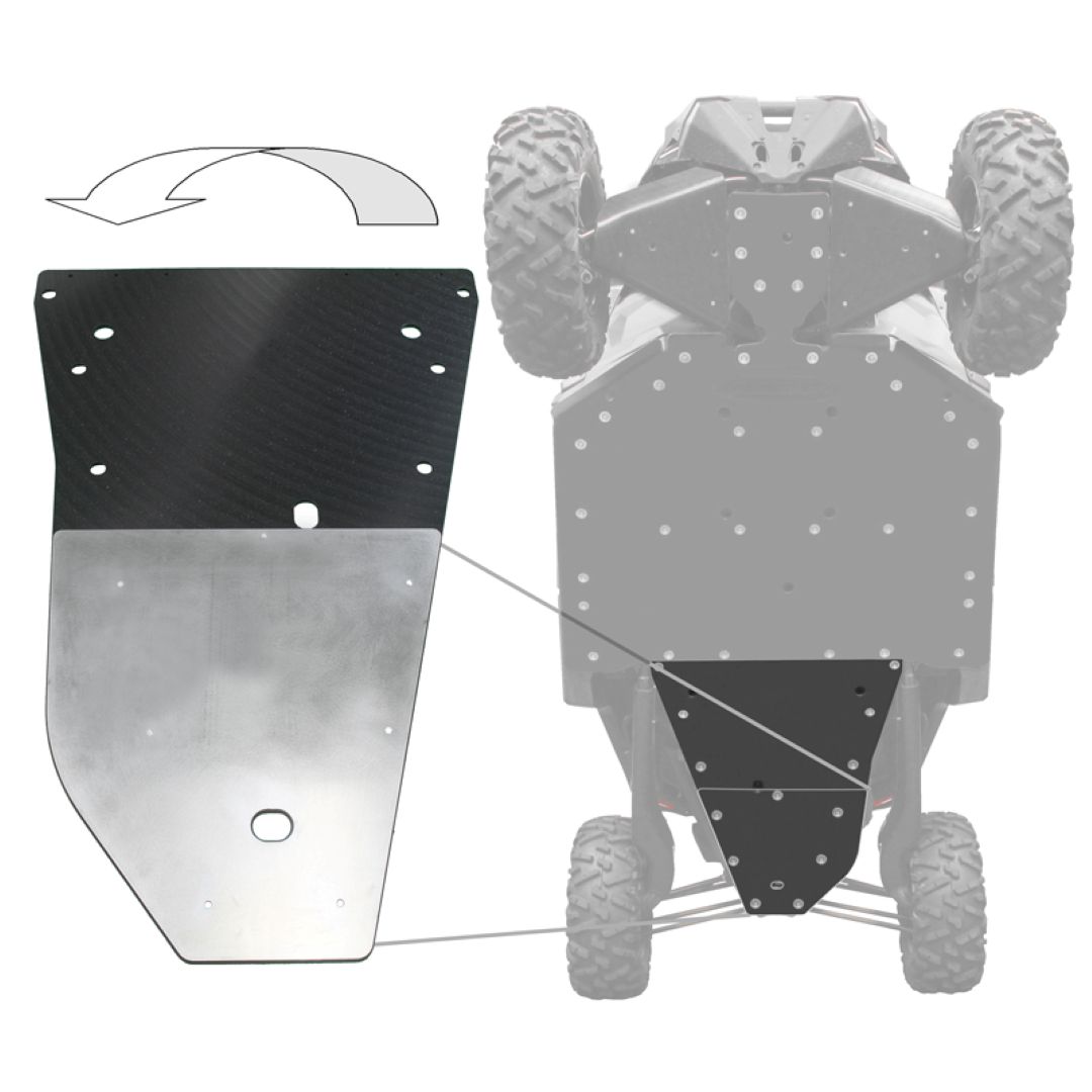 Can-Am Maverick X3 UHMW Skid Plate-Skid Plate-Factory UTV-1/2&quot;-Add X-Brace-Black Market UTV