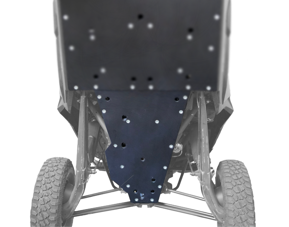 Can-Am Maverick R UHMW Rear Skid Plate-Skid Plates - Other-Factory UTV-1/2"-No X-Brace-Black Market UTV