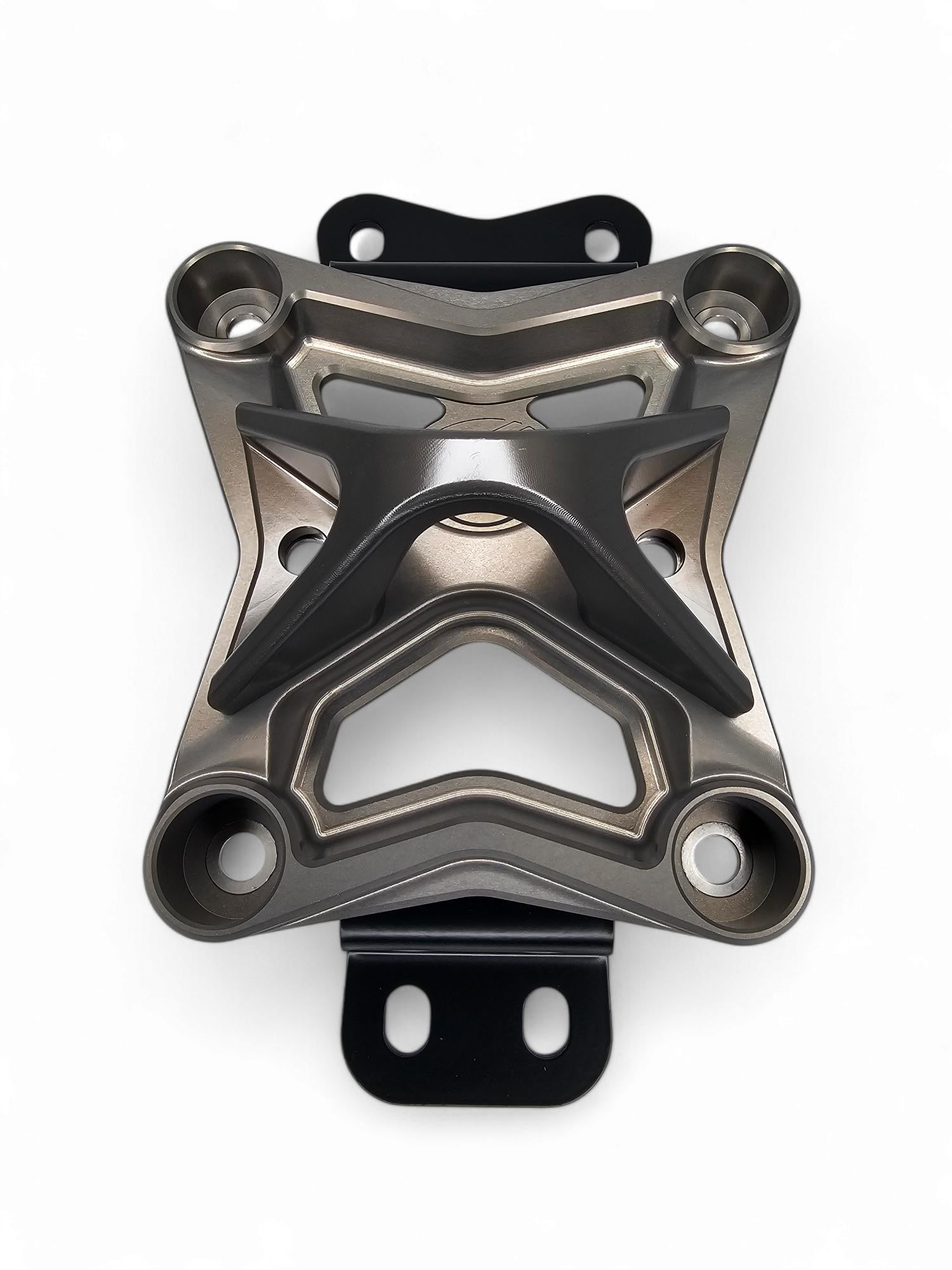 2022 to Current Can Am X3 10 Bolt Radius Rod Plate with Pull Hook (Gun Metal)-Radius Rod Plate-Elektric Offroad Design-Black Market UTV