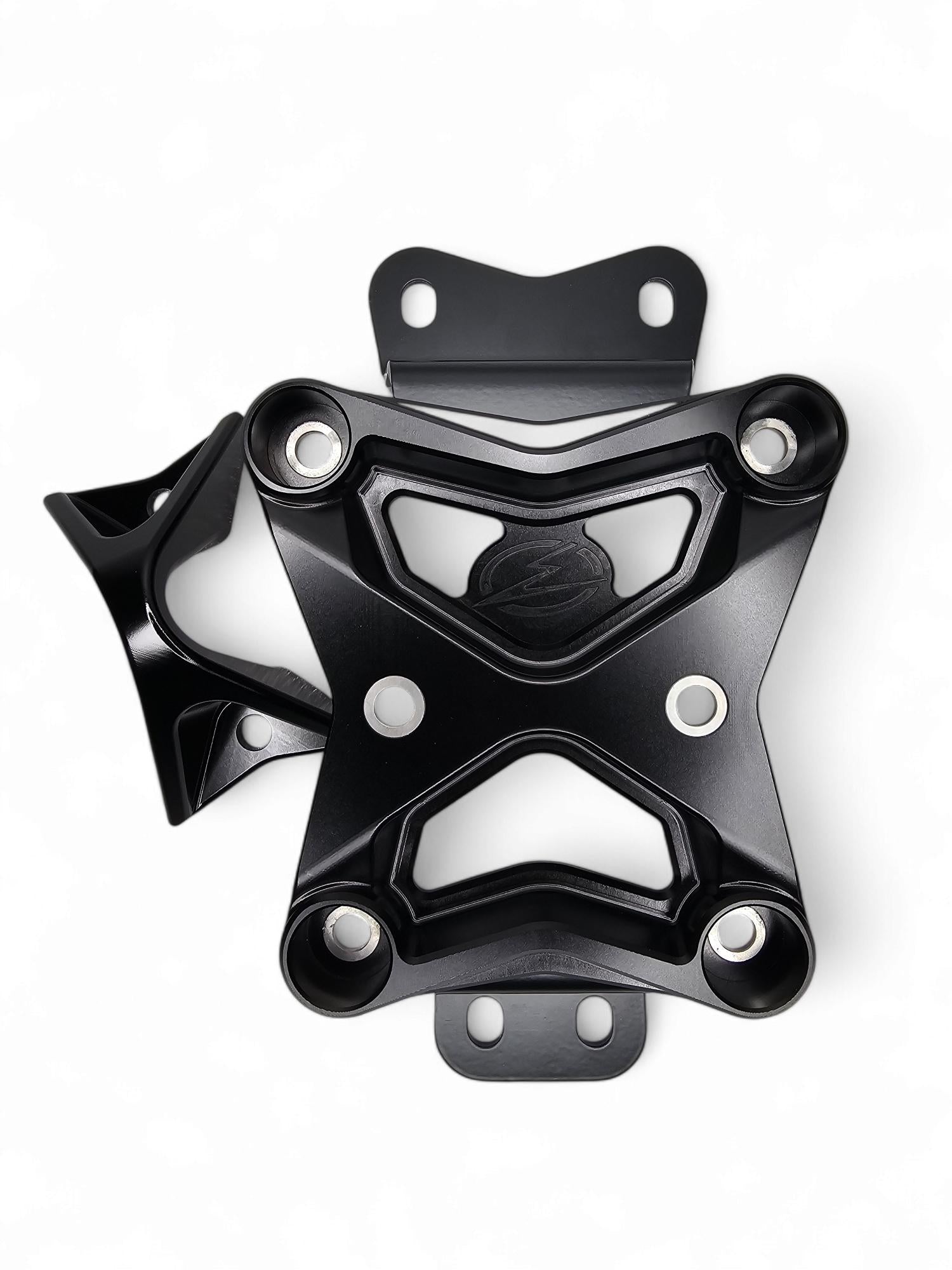 2022 to Current Can Am X3 10 Bolt Radius Rod Plate with Pull Hook (Black)-Radius Rod Plate-Elektric Offroad Design-Black Market UTV