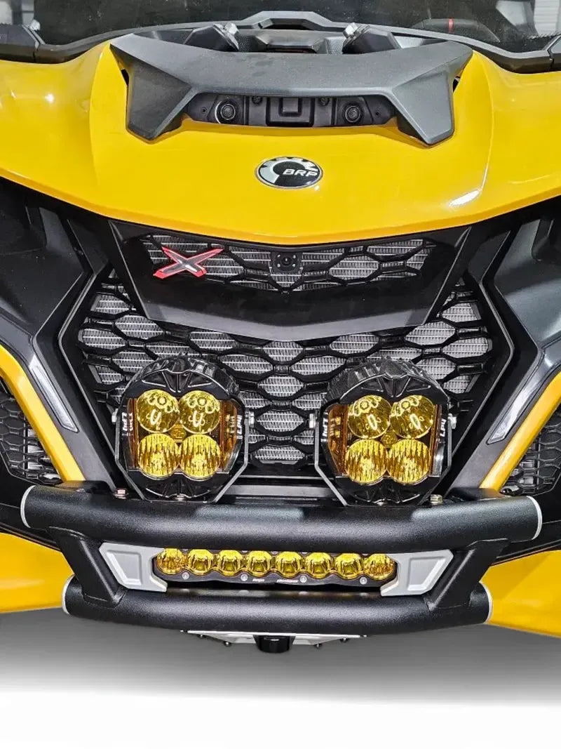 Amp Front Winch Bumper - Can-Am Mav R 2024+-WINCH BUMPER-Elektric Offroad Design-Add Anodized Black Winch Hook + $49.99-Baja Designs 10&quot; OnX6+ Led Bar Driving/Combo Clear [pn #451003](+$442.95)-On/Off Wiring Harness - OnX6 (10&quot;-20&quot;) / S8 (10&quot;-30&quot;) / XL Sport/XL Pro - Universal [pn#640115] (+$30.95)-Black Market UTV