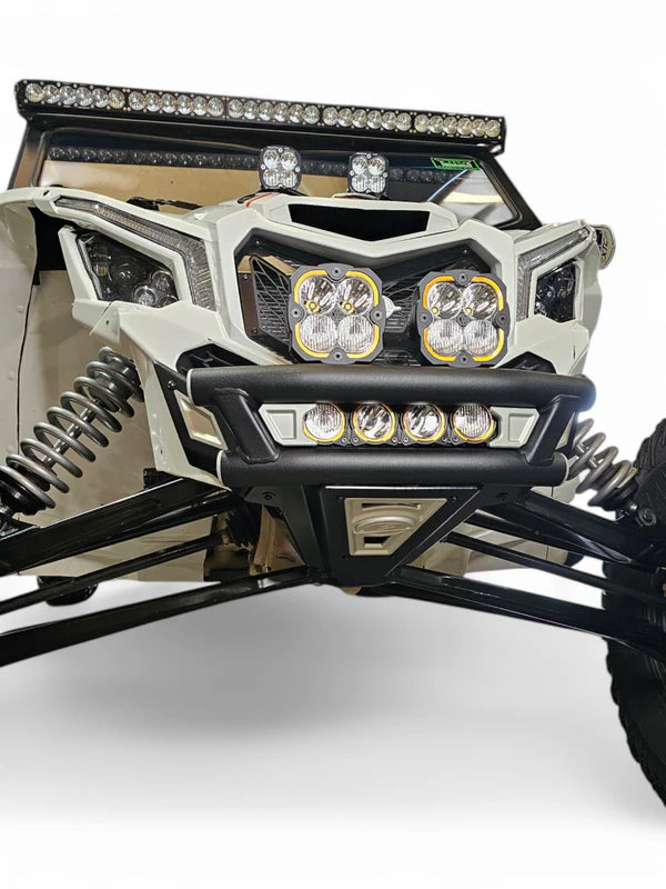 2017 + Can-Am X3 Maverick Amp Front Bumper-Bumper-Elektric Offroad Design-Baja Designs 10" OnX6+ Led Bar Driving/Combo Amber [pn #45013] (+$442.95)-OnX6/Hybrid/Laser/S8 w/Mode Switch (1 Bar) Wiring Harness [pn# 640122] (+$77.95)-Black Market UTV