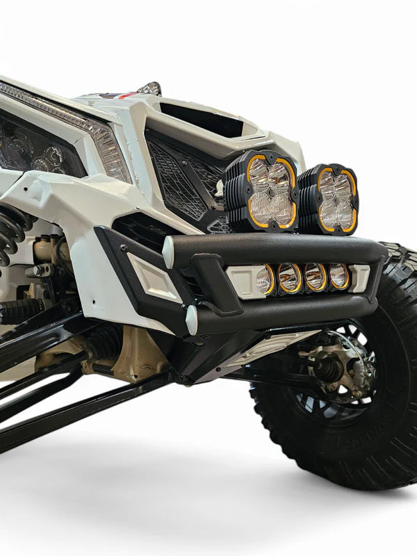 2017 + Can-Am X3 Maverick Amp Front Bumper-Bumper-Elektric Offroad Design-Baja Designs 10" OnX6+ Led Bar Driving/Combo Amber [pn #45013] (+$442.95)-OnX6/Hybrid/Laser/S8 w/Mode Switch (1 Bar) Wiring Harness [pn# 640122] (+$77.95)-Black Market UTV