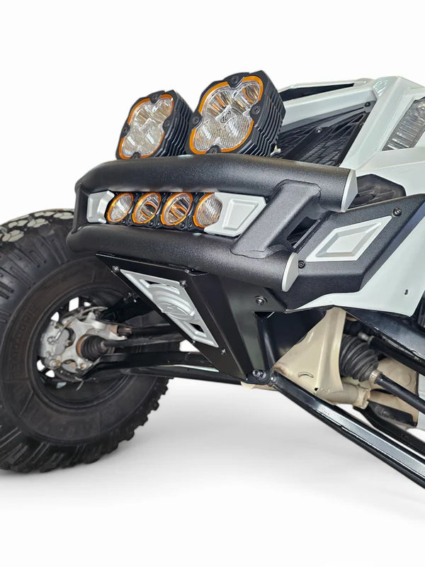 2017 + Can-Am X3 Maverick Amp Front Bumper-Bumper-Elektric Offroad Design-Baja Designs 10" OnX6+ Led Bar Driving/Combo Amber [pn #45013] (+$442.95)-OnX6/Hybrid/Laser/S8 w/Mode Switch (1 Bar) Wiring Harness [pn# 640122] (+$77.95)-Black Market UTV