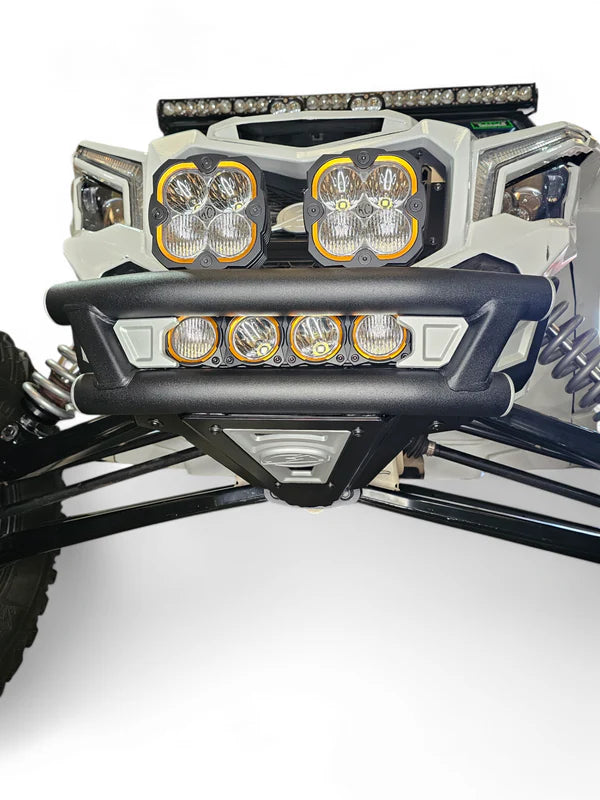 2017 + Can-Am X3 Maverick Amp Front Bumper-Bumper-Elektric Offroad Design-Baja Designs 10" OnX6+ Led Bar Driving/Combo Amber [pn #45013] (+$442.95)-OnX6/Hybrid/Laser/S8 w/Mode Switch (1 Bar) Wiring Harness [pn# 640122] (+$77.95)-Black Market UTV