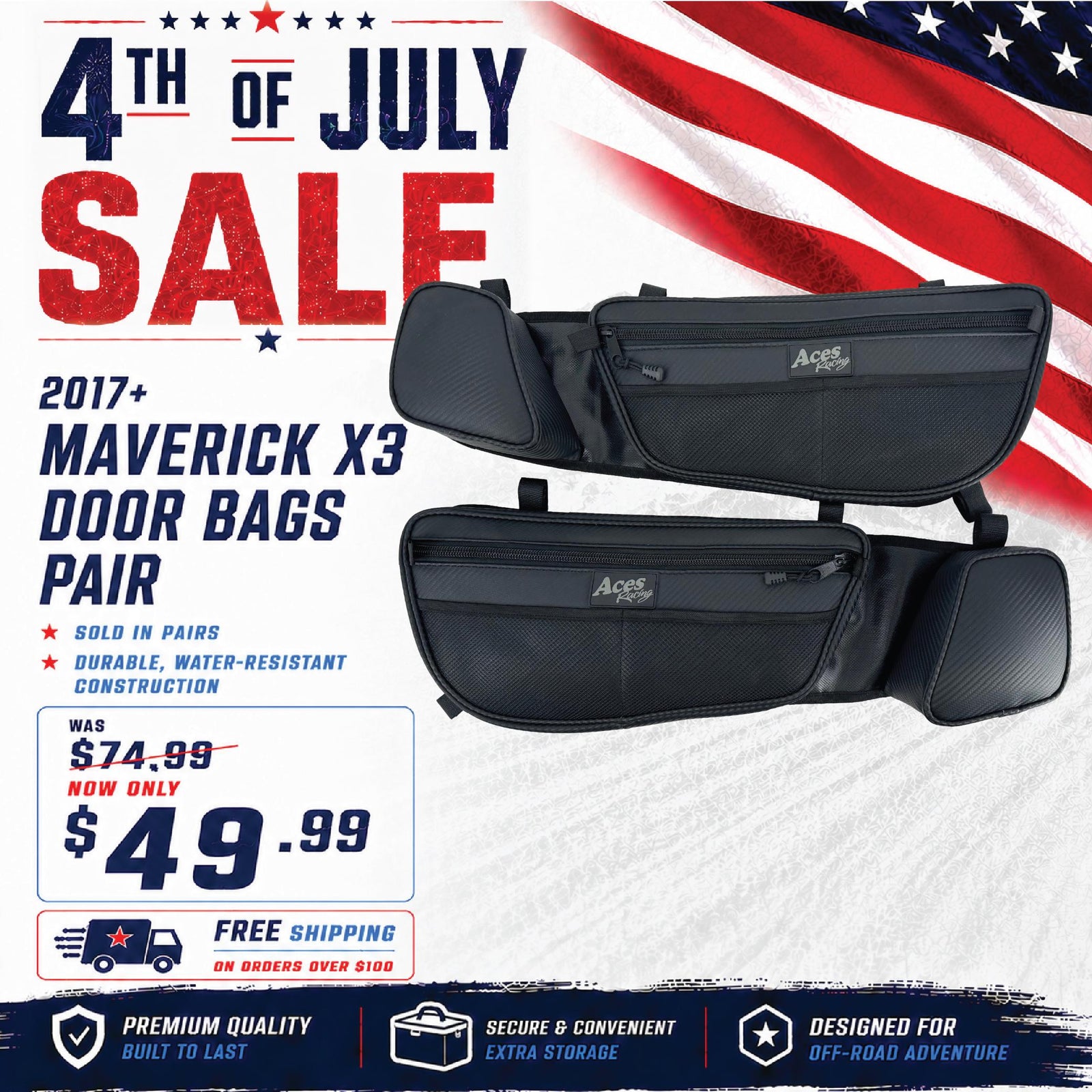 Canam X3 Door Bags (Pair)-Storage-Aces Racing-Black Market UTV