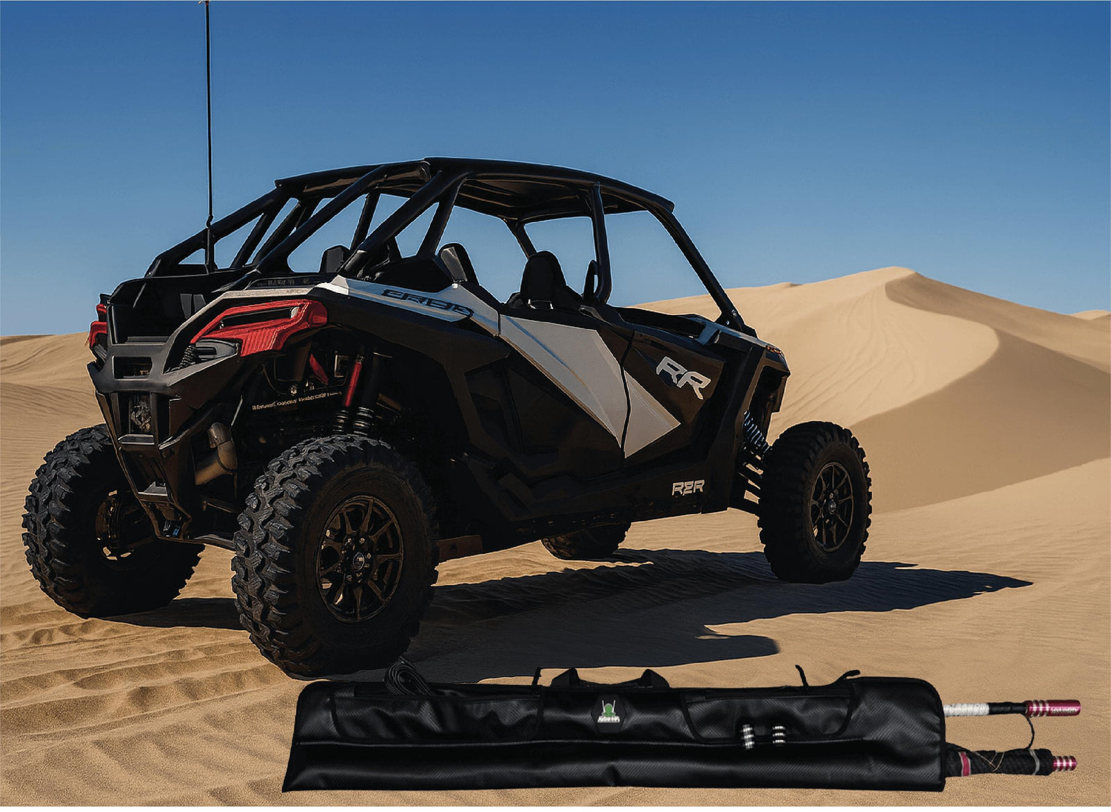 Marshin Whips Lighted Whip Carrying Bag – Dual Zipper Pocket Storage-whip accessories-Marshin Whips-Black Market UTV