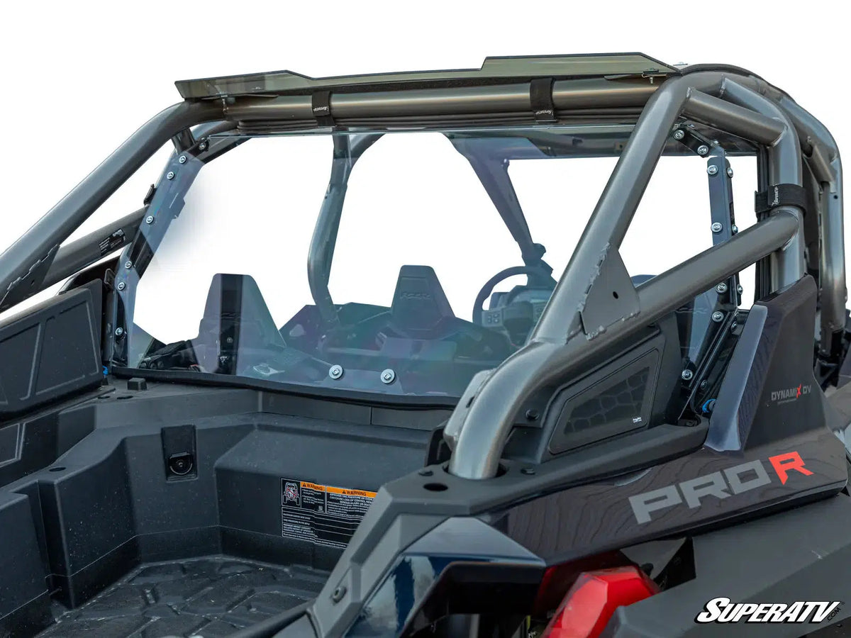 POLARIS RZR PRO R REAR WINDSHIELD-Windshield-Super ATV-4 Seat-Standard Polycarbonate - Clear-Black Market UTV