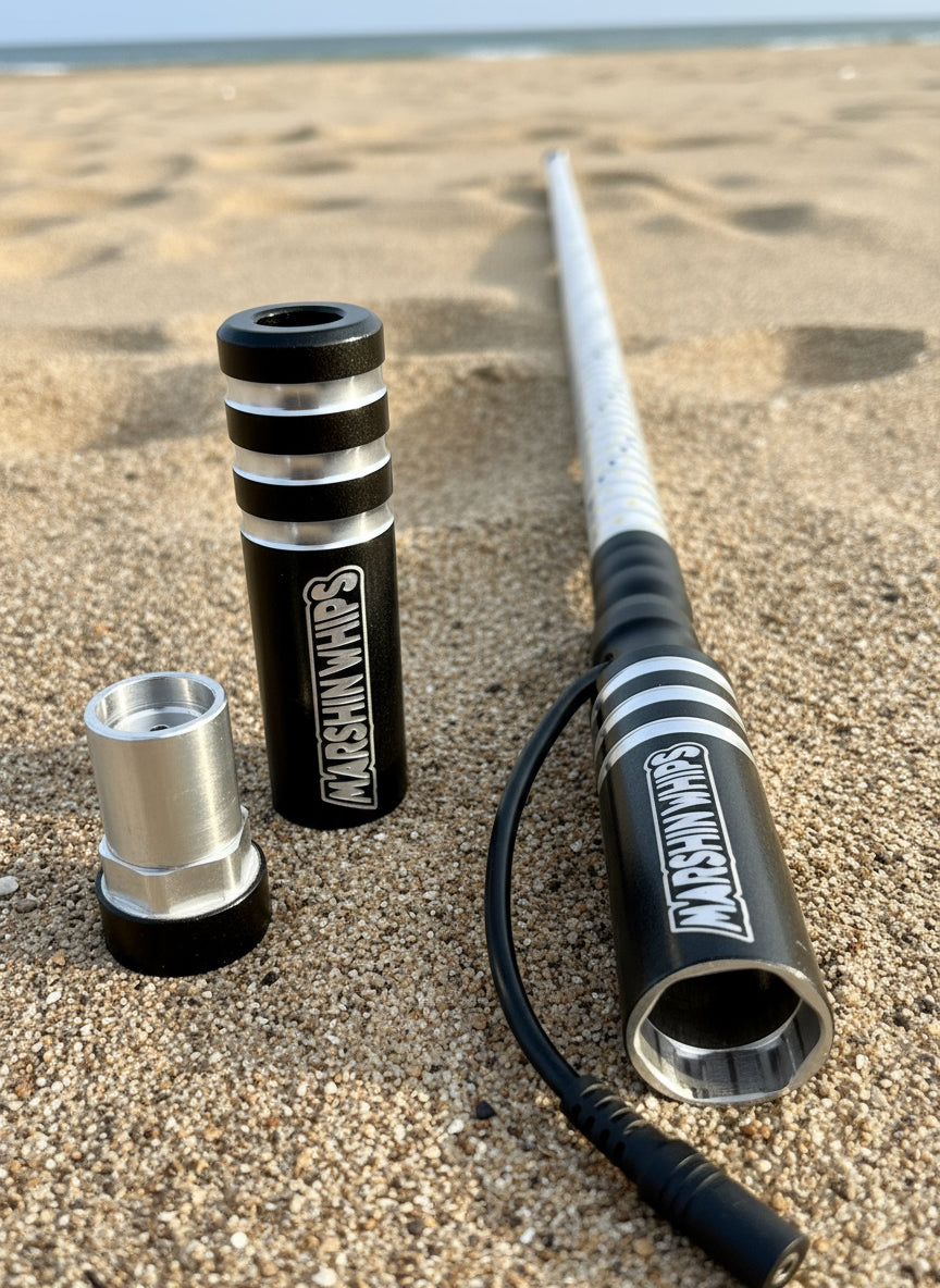 Game Changer LED Whip - Red, White & Blue Single Edition-Marshin Whips-2 FT-CHRYSTAL GREY-Black Market UTV