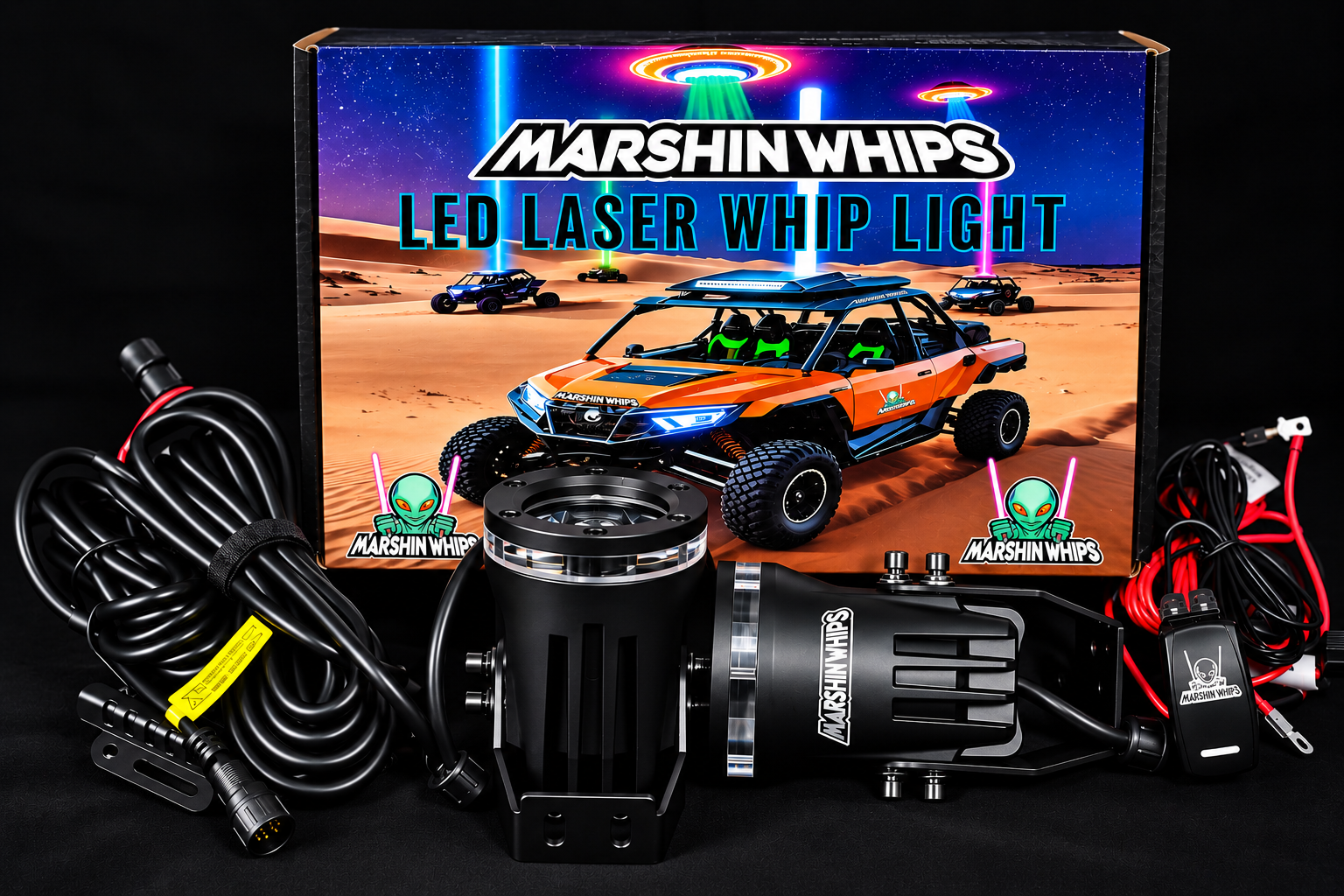 Marshin Whips: RGB Lunar Laser Light Kit-Marshin Whips-Black Market UTV