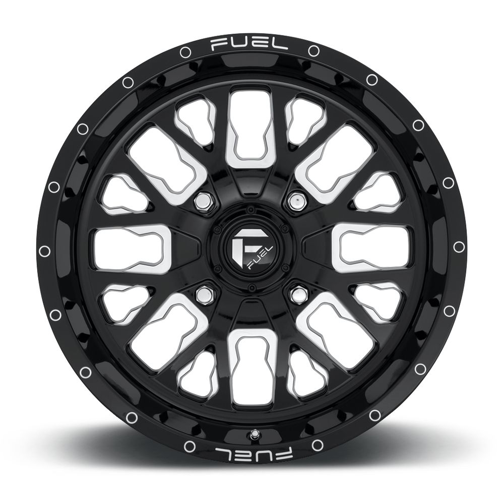 FUEL WHEELS D611 STROKE-Wheels-Fuel Wheels-18X7 13mm-4X156-GLOSS BLACK MILLED-Black Market UTV