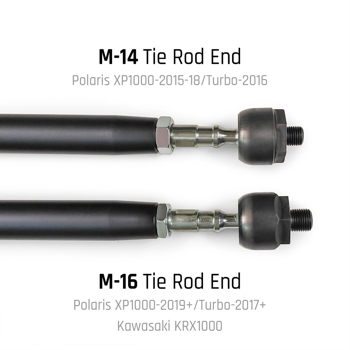 HD Billet Aluminum Tie Rod Kit, (M16 Rack) - RZR XP1000/4/Turbo/4