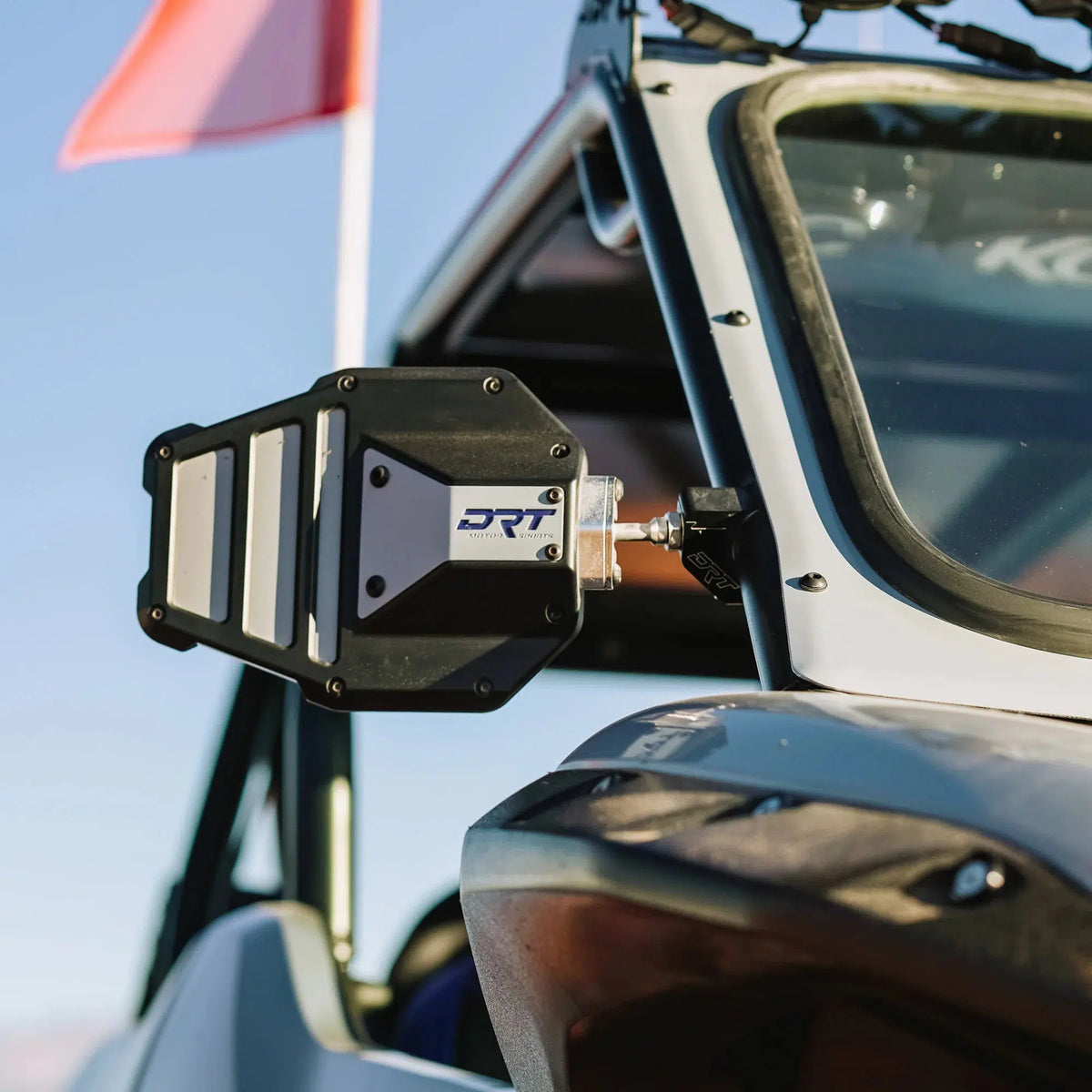 DRT BILLET ALUMINUM TACTICAL CONVEX SIDE MIRROR SET-Side Mirrors-DRT Motor Sports-2.000&quot; Clamps-Black Market UTV