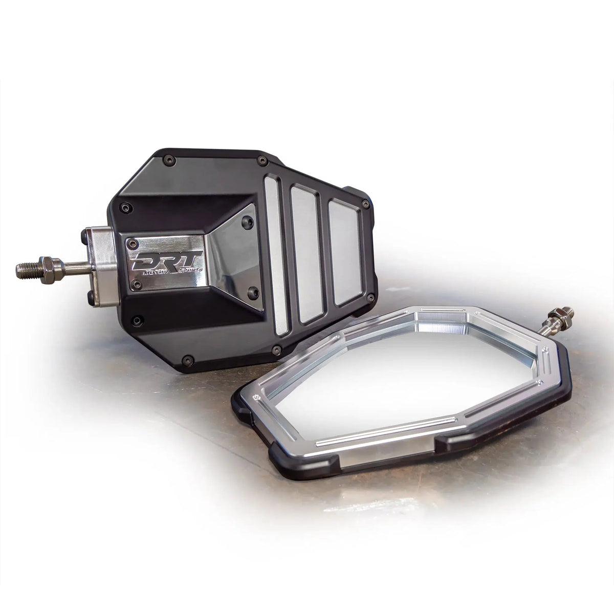 DRT BILLET ALUMINUM TACTICAL CONVEX SIDE MIRROR SET-Side Mirrors-DRT Motor Sports-2.000&quot; Clamps-Black Market UTV