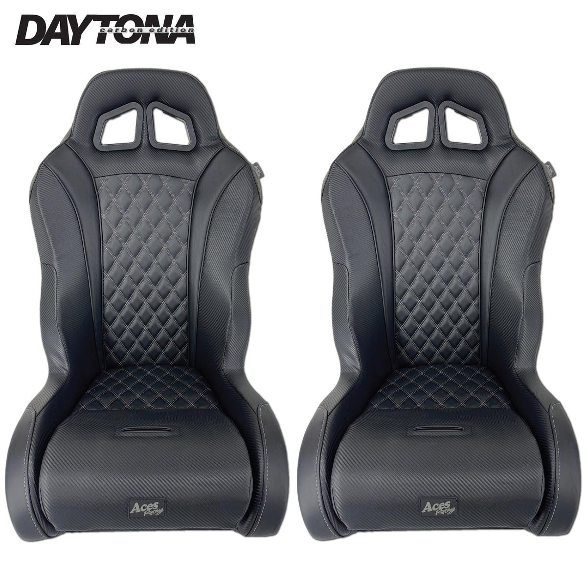 Carbon Edition Daytona Seats (Multiple Colors)-Seats-Aces Racing-Black-No-Black Market UTV