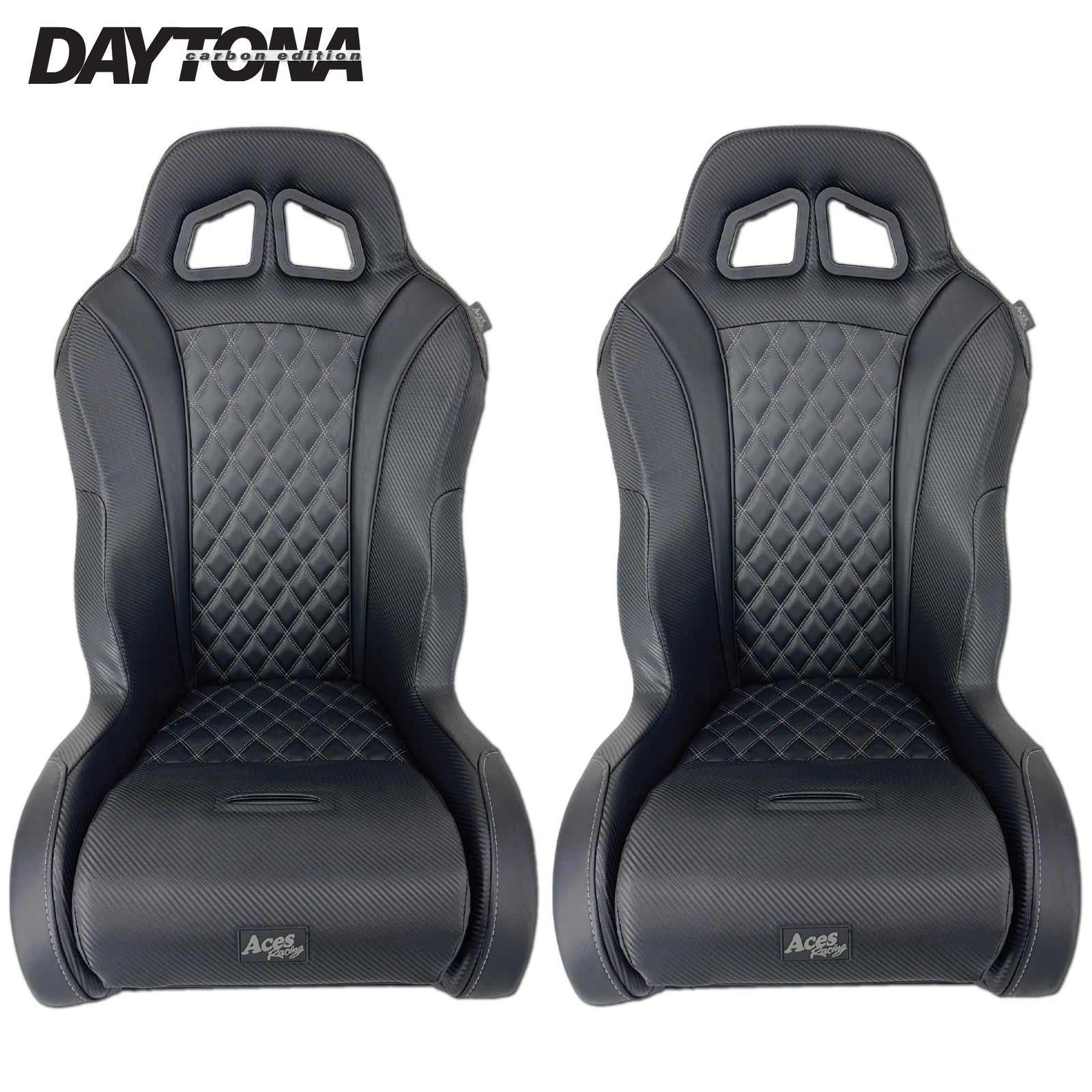 Carbon Edition Daytona Seats (Multiple Colors)-Seats-Aces Racing-Black-No-Black Market UTV
