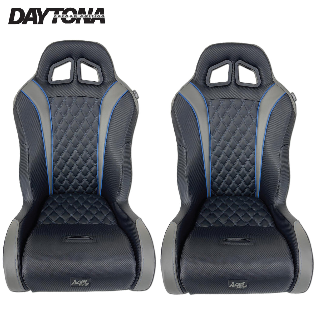 Carbon Edition Daytona Seats (Multiple Colors)-Seats-Aces Racing-Black-No-Black Market UTV
